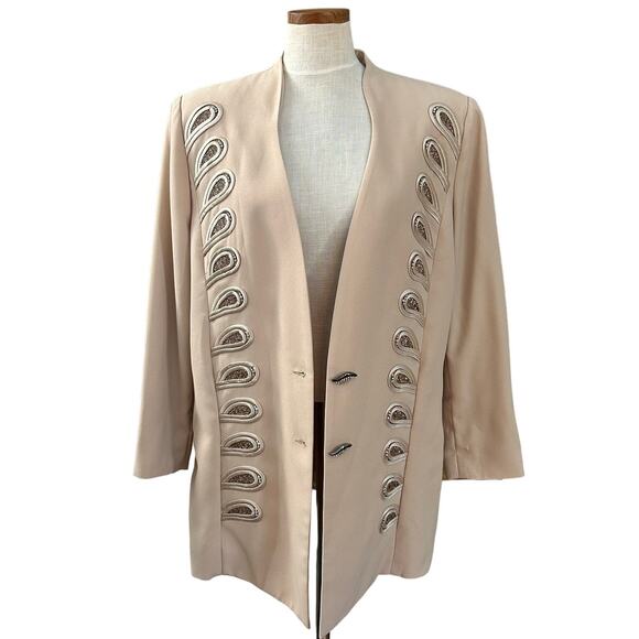 Vintage Moshita Couture Beaded Jacket 20 Champagne Evening Statement Glam Deco - Picture 13 of 13